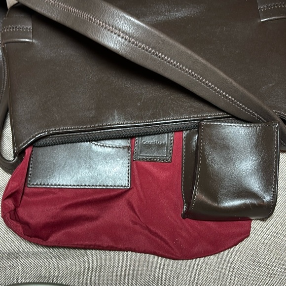 Cole Haan Structured Shoulder Dark Brown Leather Bag - Picture 7 of 13